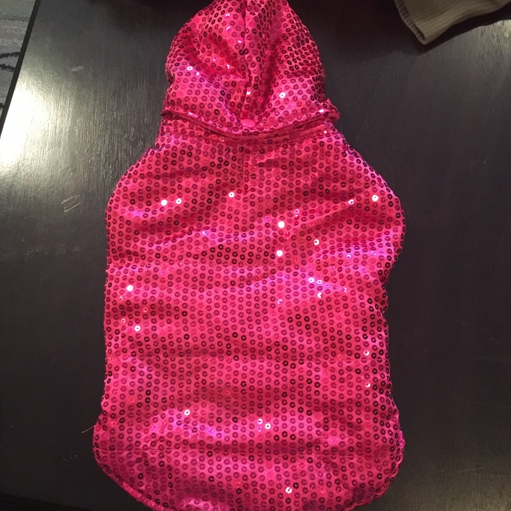 Pink sequins medium dog coat